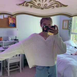 cream colored sweater with v neck!